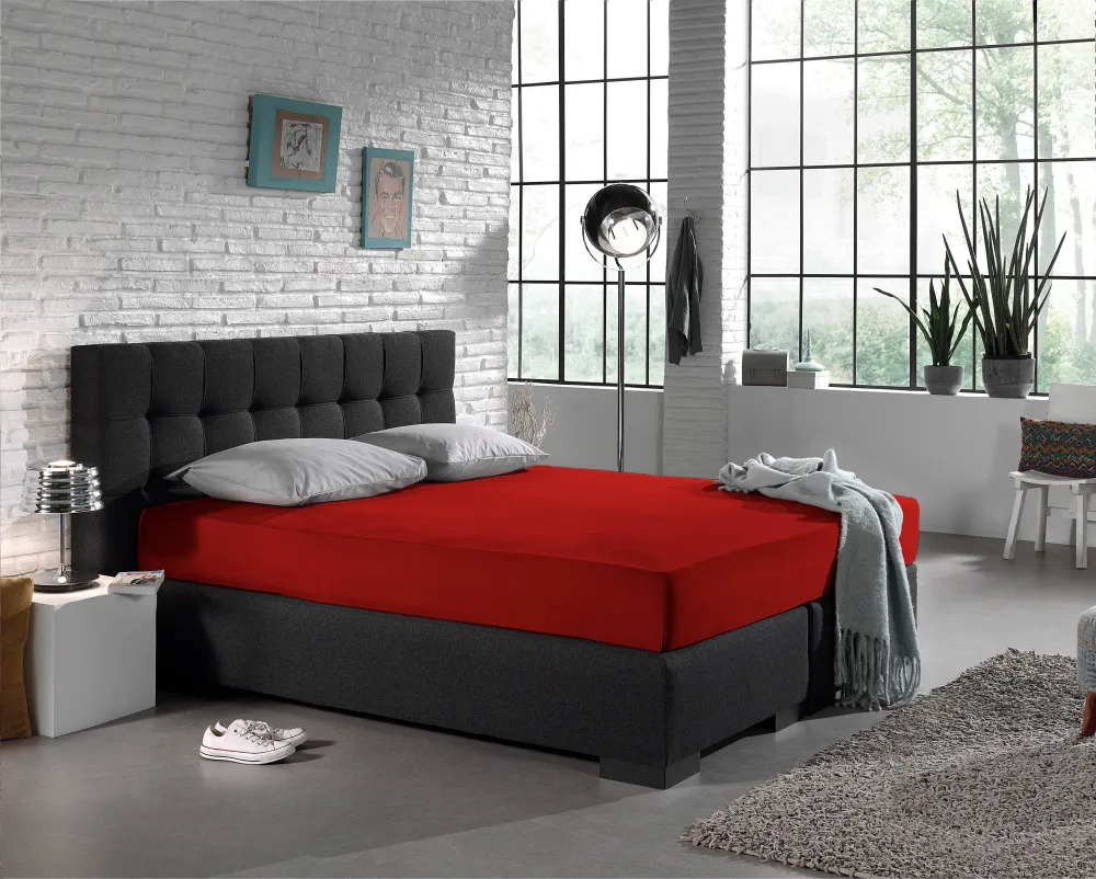 Einzel Jersey 135 gr. Spannbettlaken Rot 140 x 200 cm