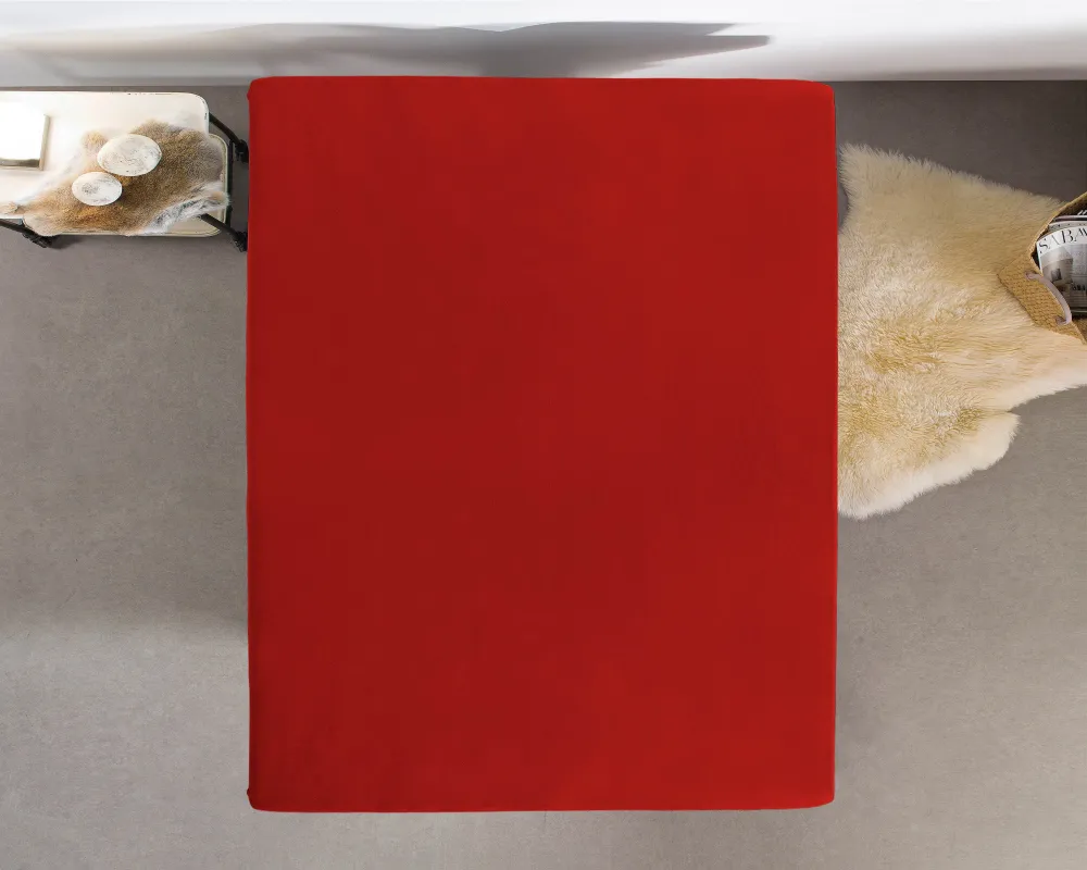 Einzel Jersey 135 gr. Spannbettlaken Rot 140 x 200 cm