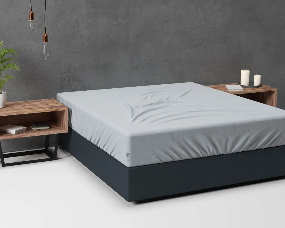 Flanel Basic Spannbettlaken Grau 180 x 200 cm