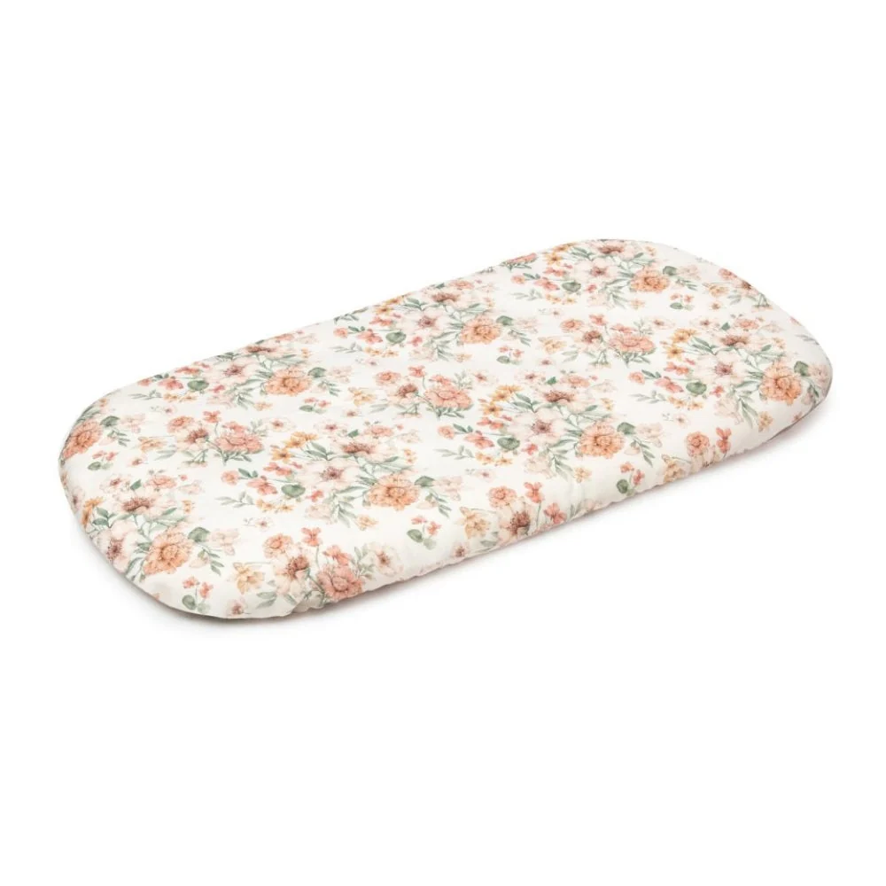Memi Bamboo Spannbettlaken Kinderwagen Blüte