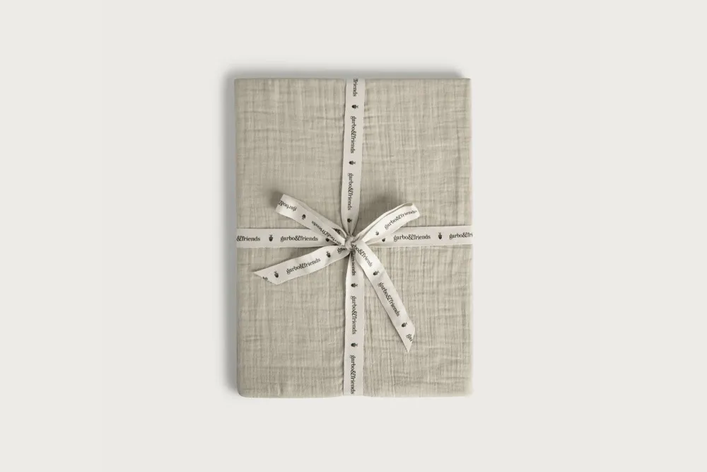 Spannbettlaken 60x120cm - muslin fitted sheet Thyme - Garbo & Friends