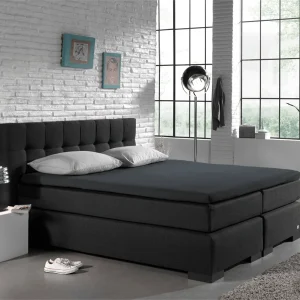 Split Topper Jersey Spannbettlaken Anthrazit 160 x 220 cm