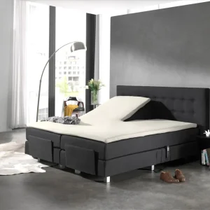 Split Topper Spannbettlaken aus Baumwolle Creme 200x220 cm
