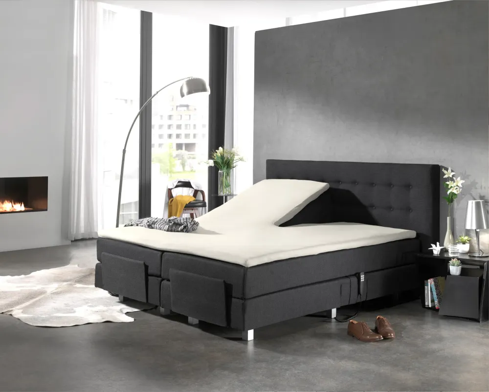 Split Topper Spannbettlaken aus Baumwolle Creme 200x220 cm