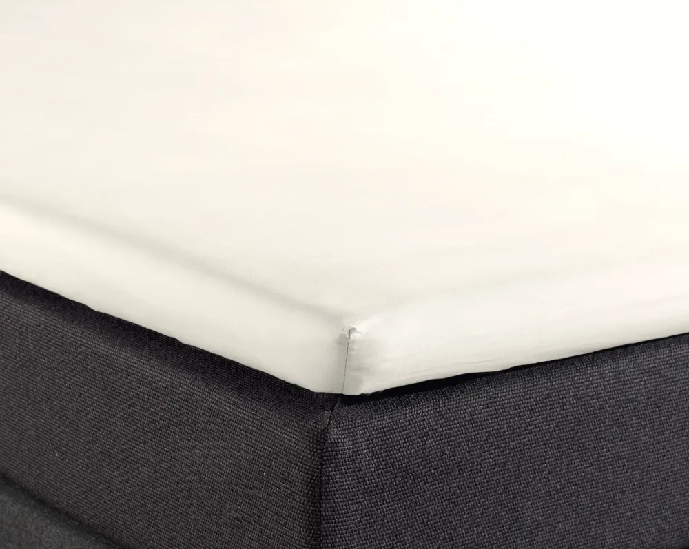 Split Topper Spannbettlaken aus Baumwolle Creme 200x220 cm