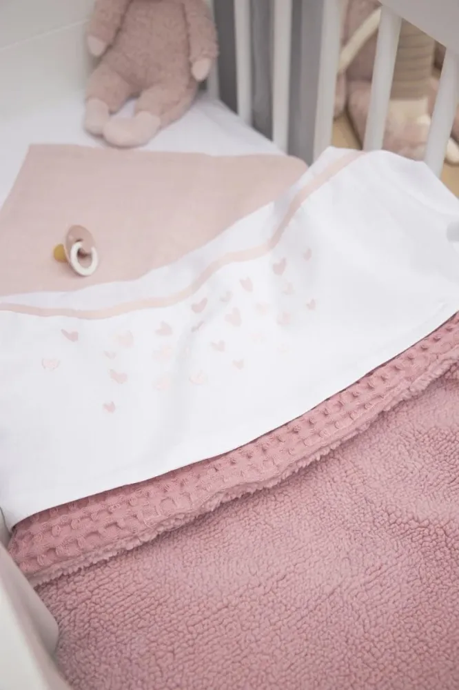 Meyco Bettlaken Hearts Soft Pink 100X150cm