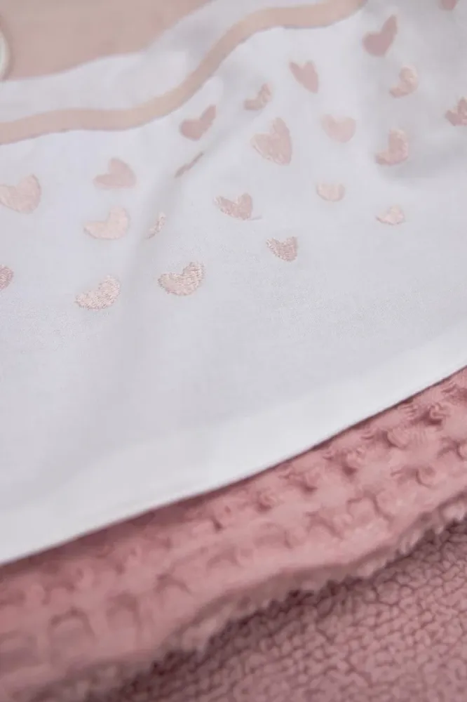 Meyco Bettlaken Hearts Soft Pink 100X150cm