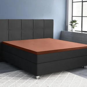 Topper Satin Spannbettlaken Braun 180 x 200 cm