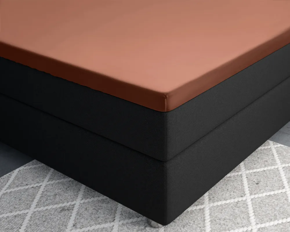 Topper Satin Spannbettlaken Braun 180 x 200 cm