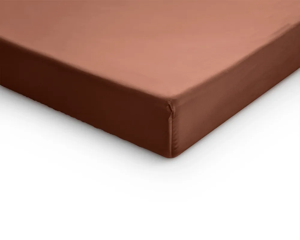 Topper Satin Spannbettlaken Braun 180 x 200 cm