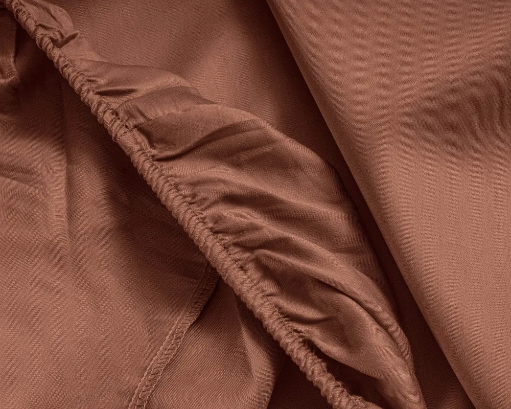 Topper Satin Spannbettlaken Braun 180 x 200 cm