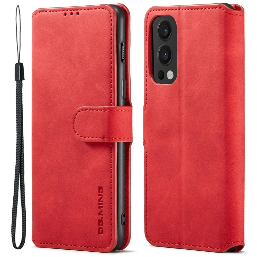 DG.MING OnePlus Nord 2 5G Retro Hülle - Rot