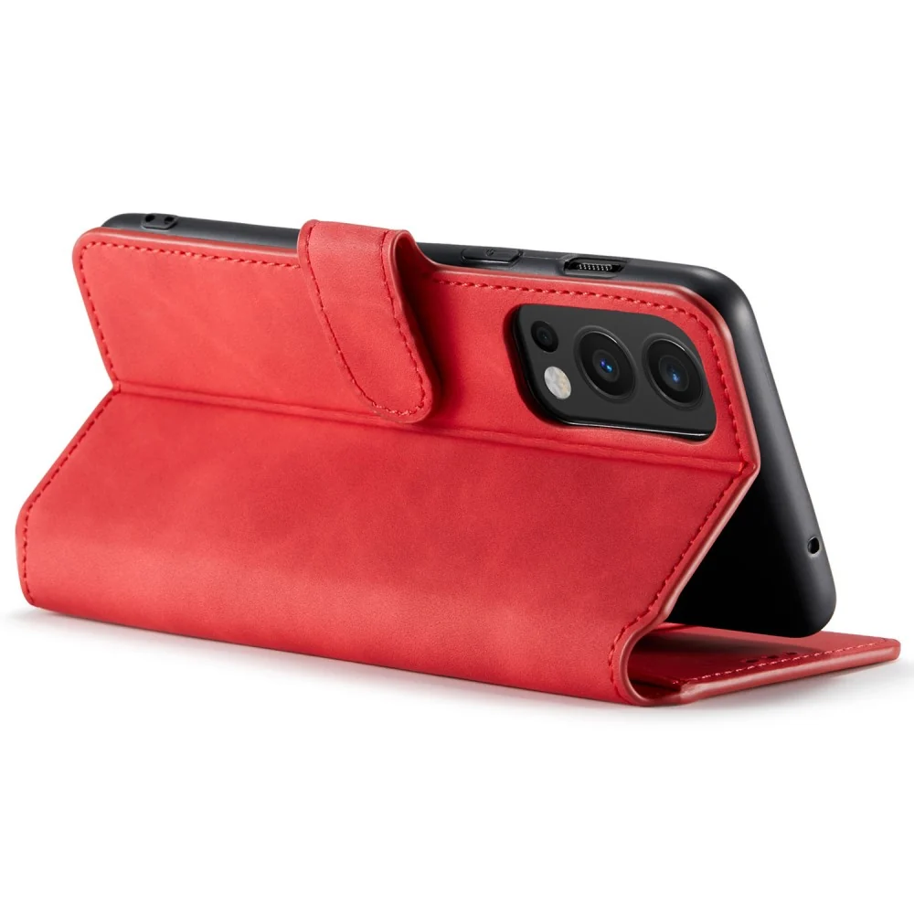 DG.MING OnePlus Nord 2 5G Retro Hülle - Rot