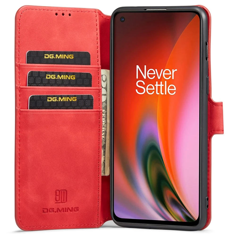 DG.MING OnePlus Nord 2 5G Retro Hülle - Rot
