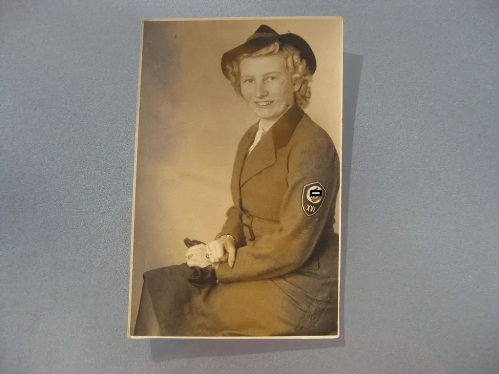 Foto weiblicher Reichsarbeitsdienst (RADwJ)1943 Frau Uniform Westfalen Nord / Münster