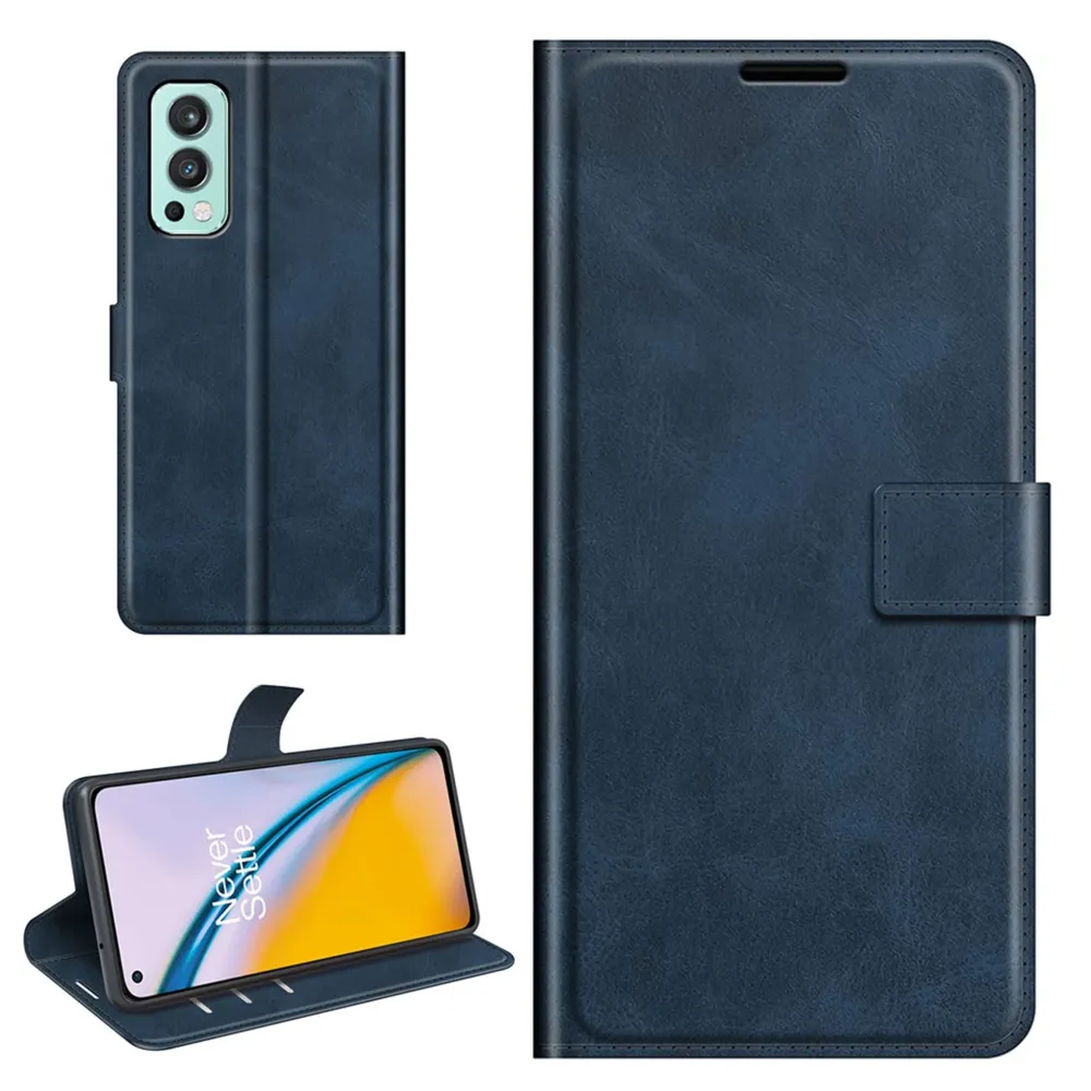 Geldbeutel ähnlichen Stil, Lederhülle für OnePlus Nord 2 5G - Blau