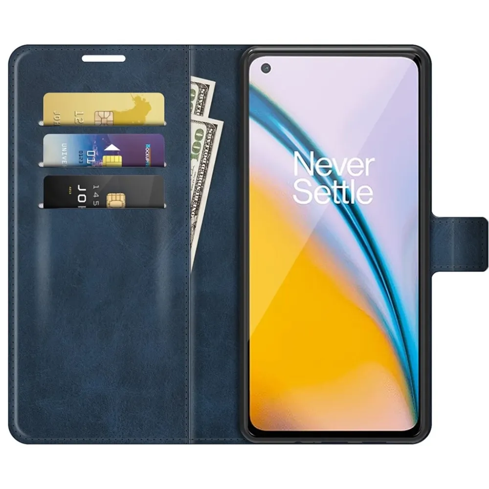 Geldbeutel ähnlichen Stil, Lederhülle für OnePlus Nord 2 5G - Blau