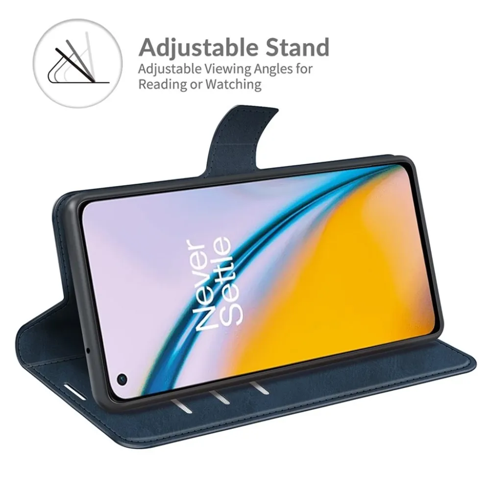 Geldbeutel ähnlichen Stil, Lederhülle für OnePlus Nord 2 5G - Blau