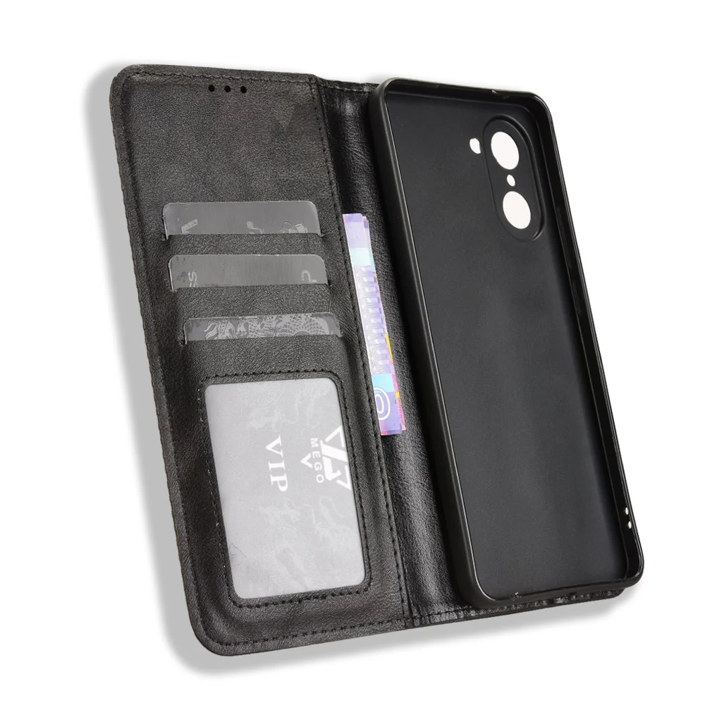 Geldbeutel Style Fliphülle aus echtem Leder für OnePlus Nord CE 5G / OnePlus Ace 5 - Schwarz