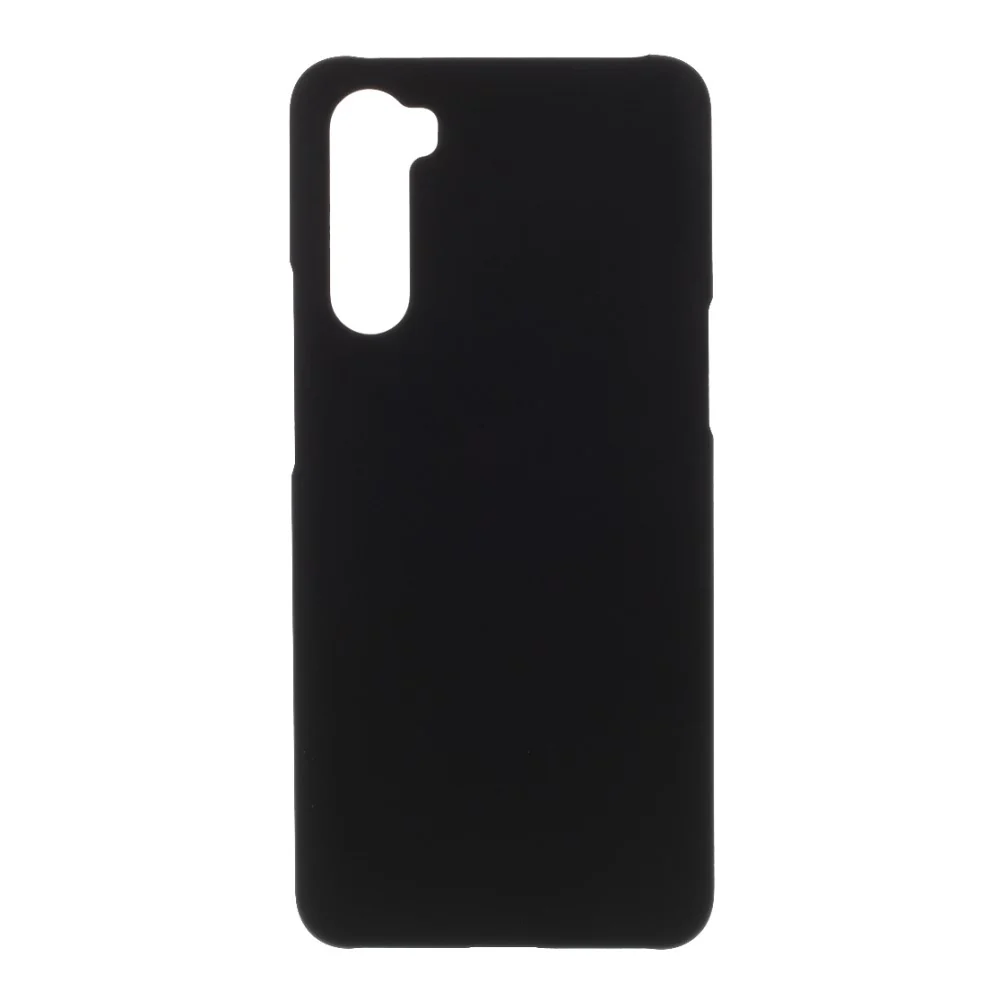 Gummierte Hard PC Back Handytasche für OnePlus Nord - Schwarz