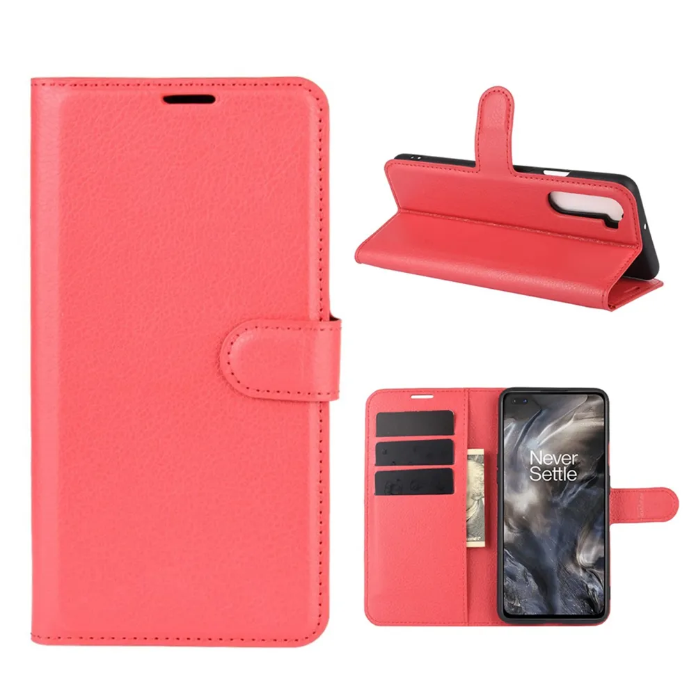 Klassische OnePlus Nord Flip Hülle - Rot