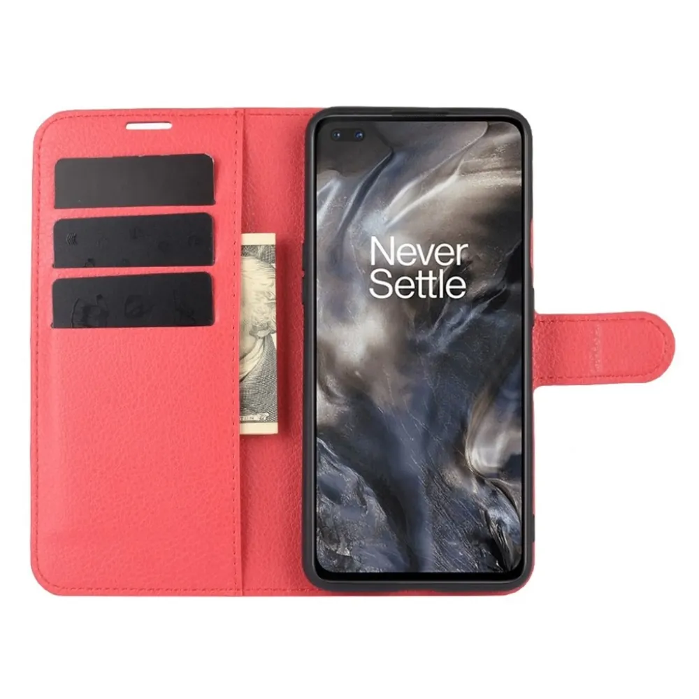 Klassische OnePlus Nord Flip Hülle - Rot