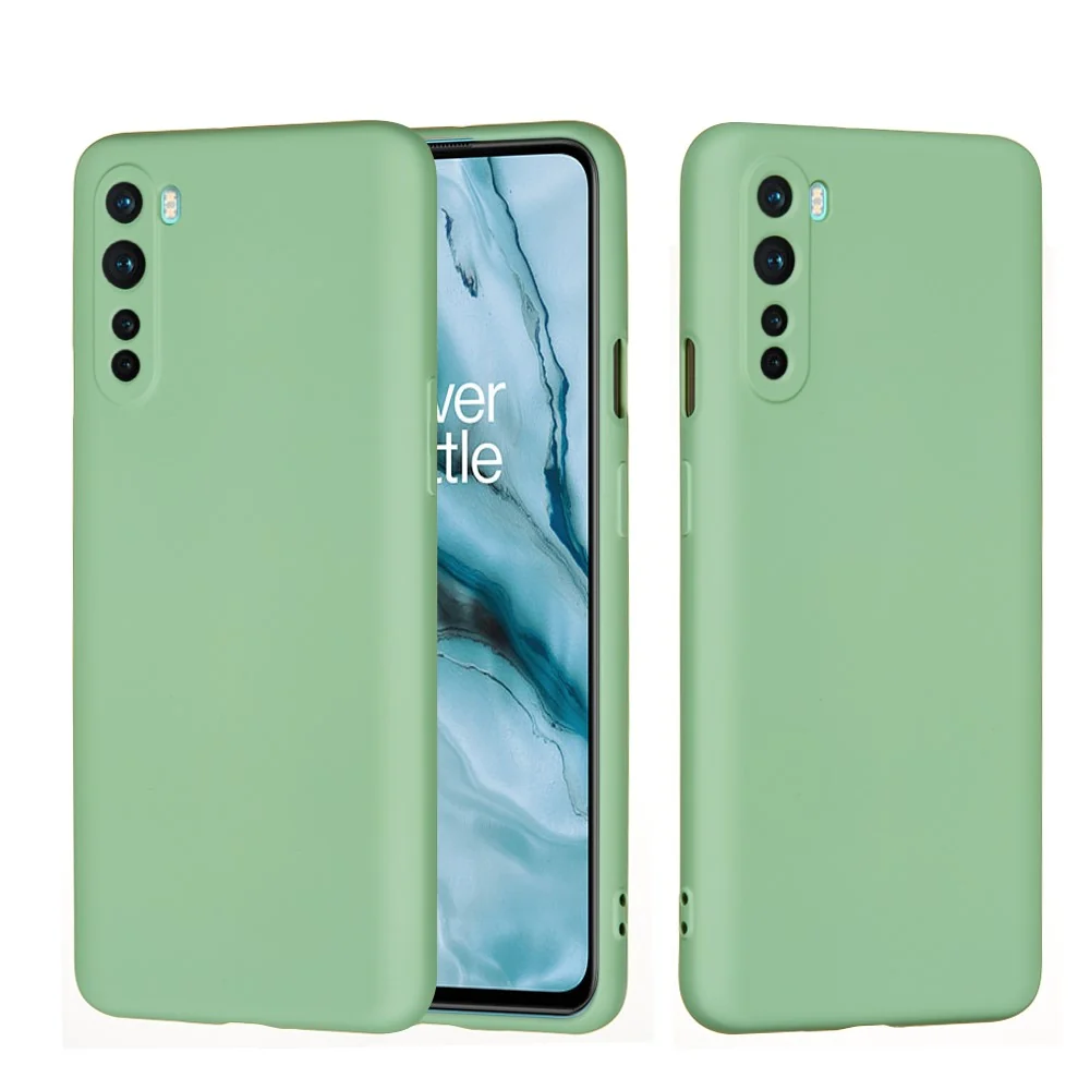 Matte Flüssigsilikonhülle für OnePlus Nord - Grün