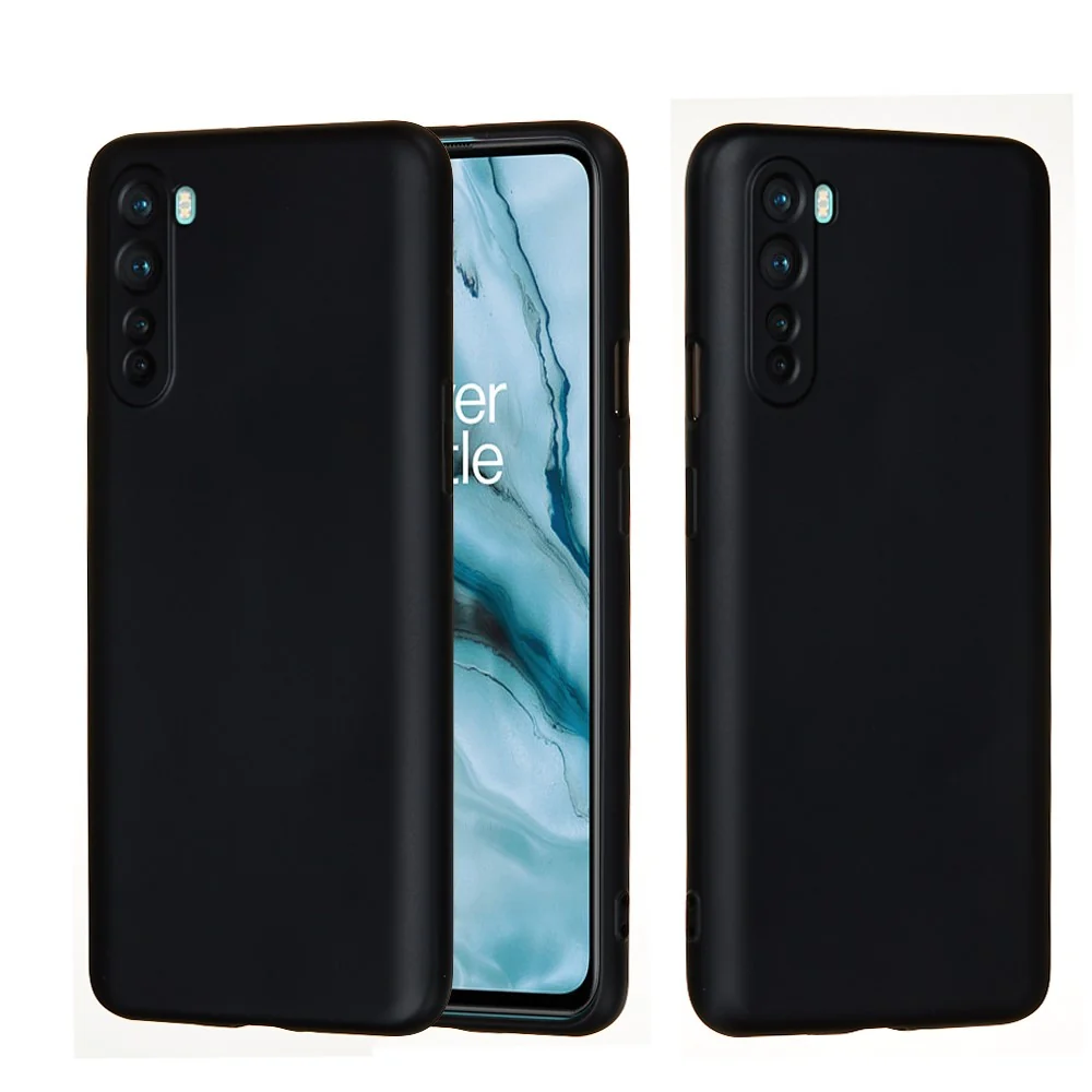 Matte Flüssigsilikonhülle für OnePlus Nord - Schwarz