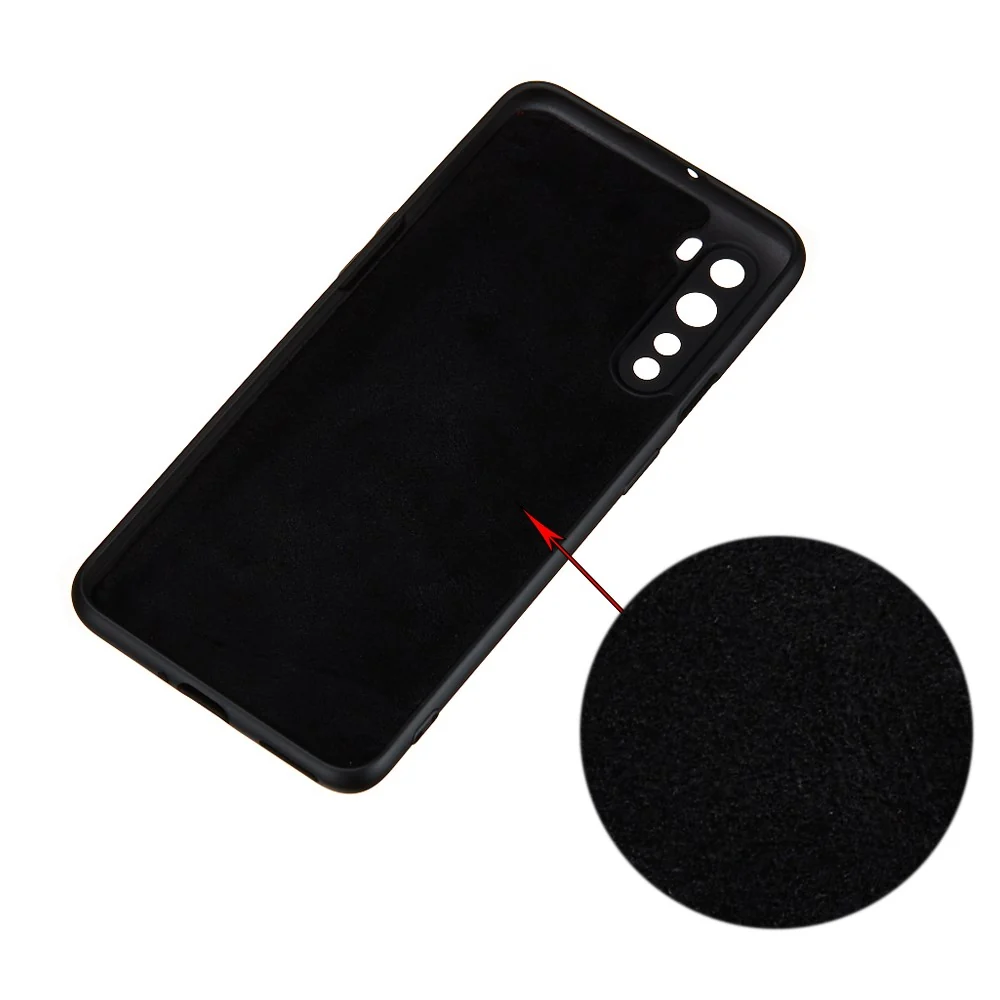 Matte Flüssigsilikonhülle für OnePlus Nord - Schwarz