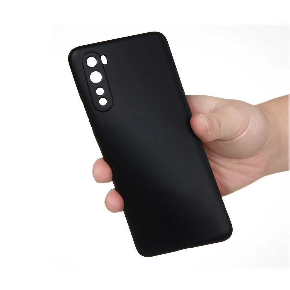 Matte Flüssigsilikonhülle für OnePlus Nord - Schwarz
