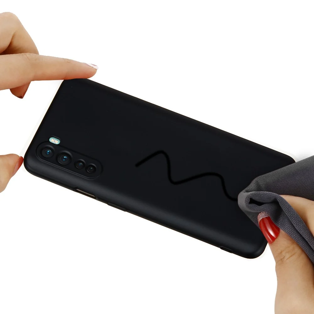 Matte Flüssigsilikonhülle für OnePlus Nord - Schwarz