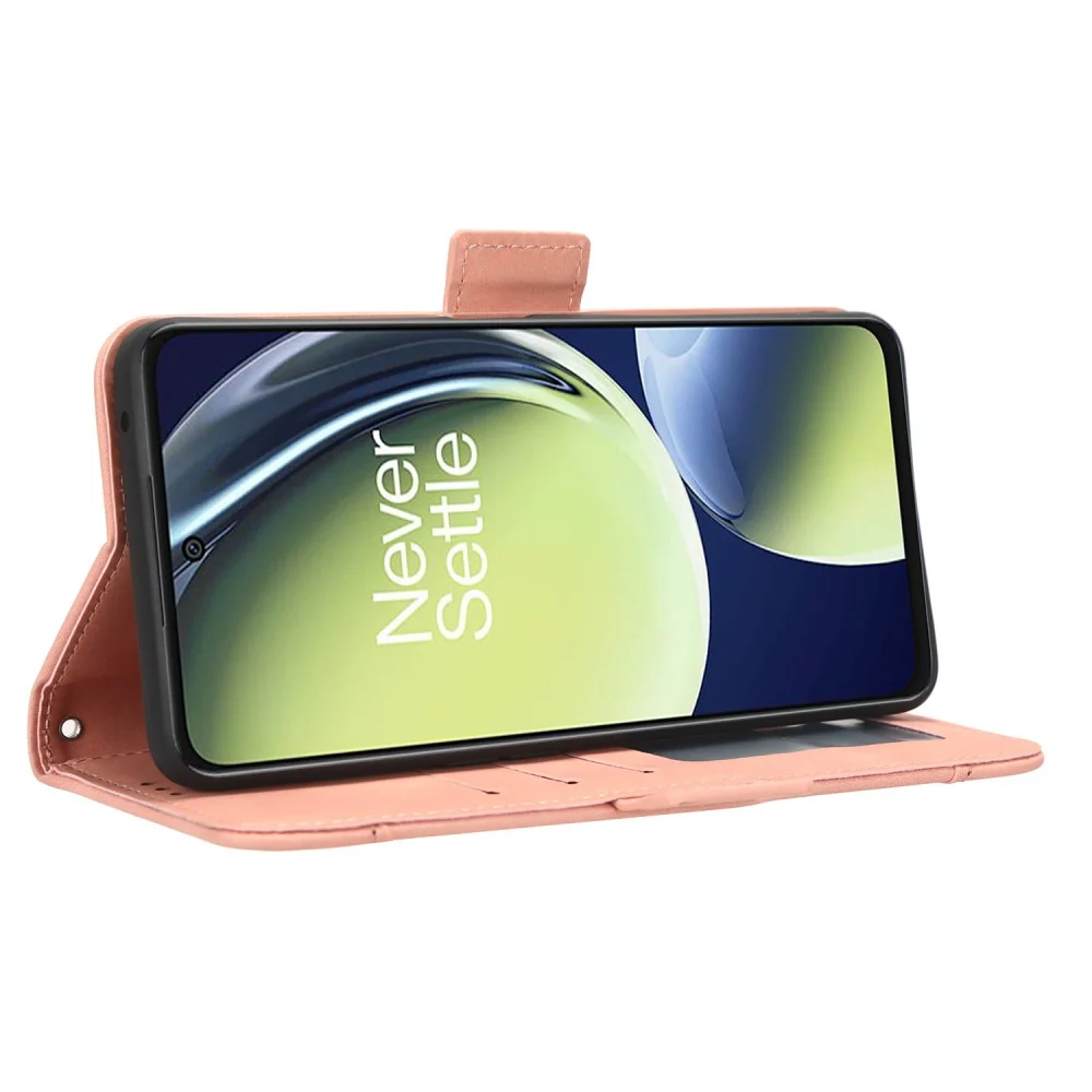 Moderne Leder Geldhülle für OnePlus Nord CE 3 Lite / OnePlus Nord N30 - Rosa