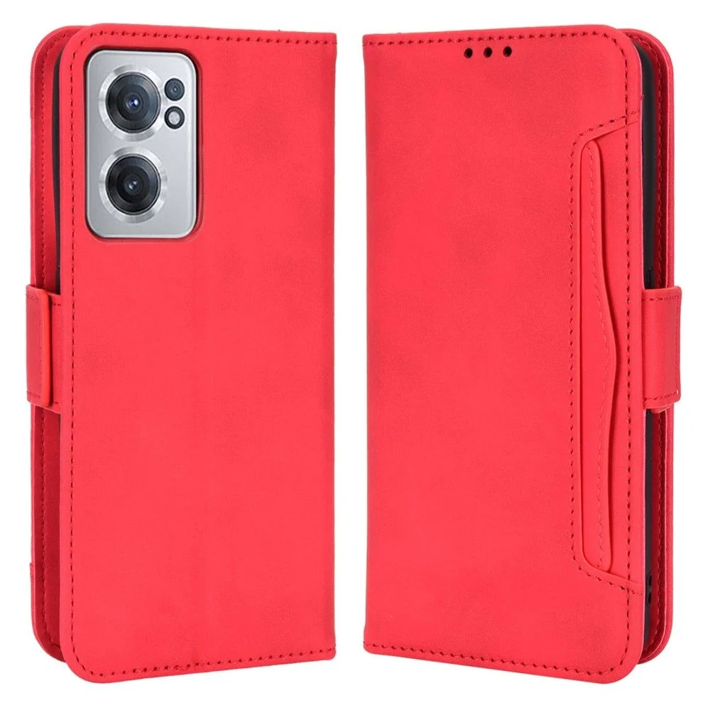 Moderne Leder Geldhülle für OnePlus Nord CE 2 5G - Rot