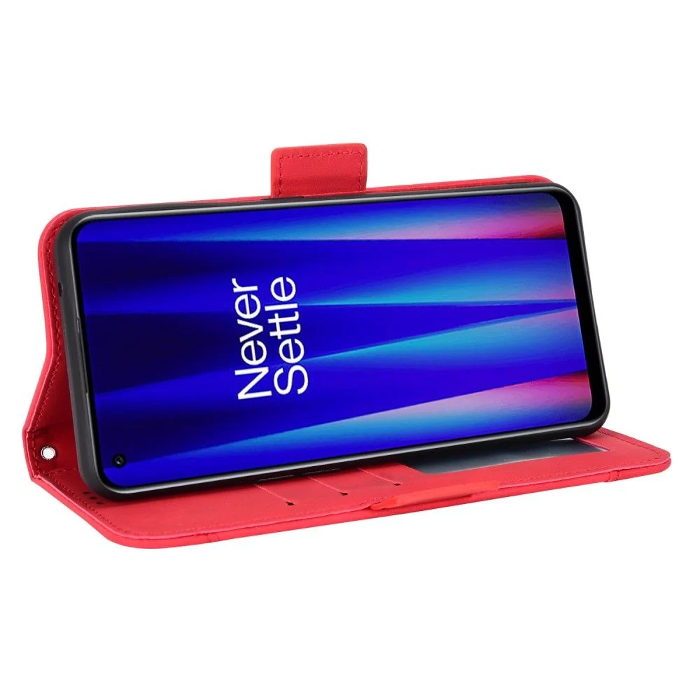 Moderne Leder Geldhülle für OnePlus Nord CE 2 5G - Rot