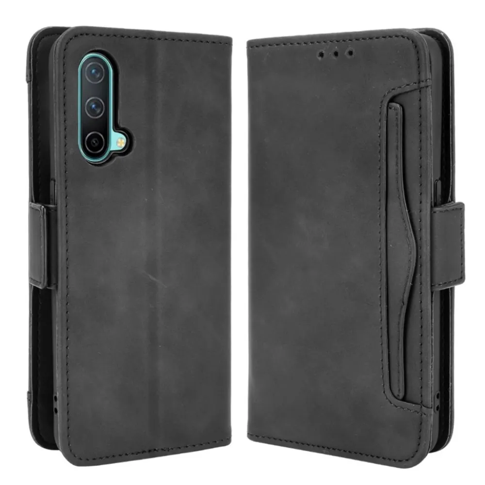 Moderne Leder Geldhülle für OnePlus Nord CE 5G - Schwarz