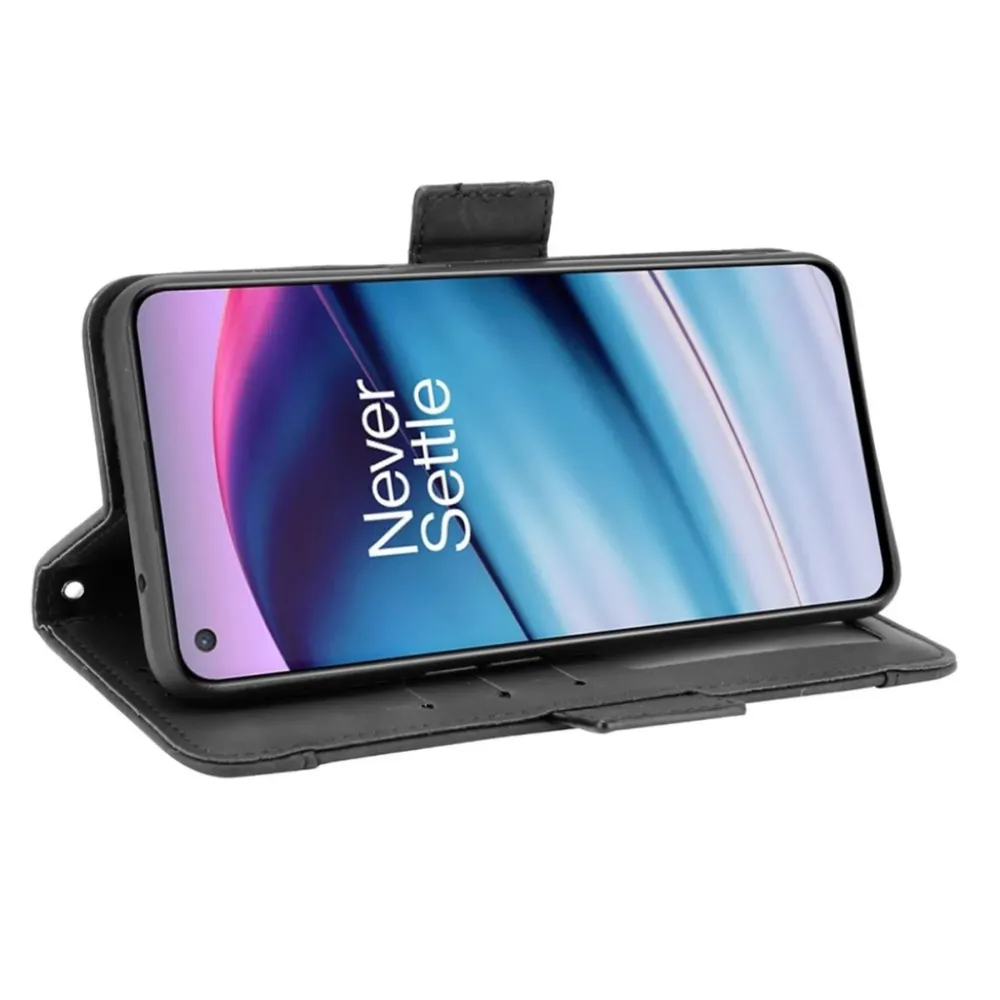 Moderne Leder Geldhülle für OnePlus Nord CE 5G - Schwarz