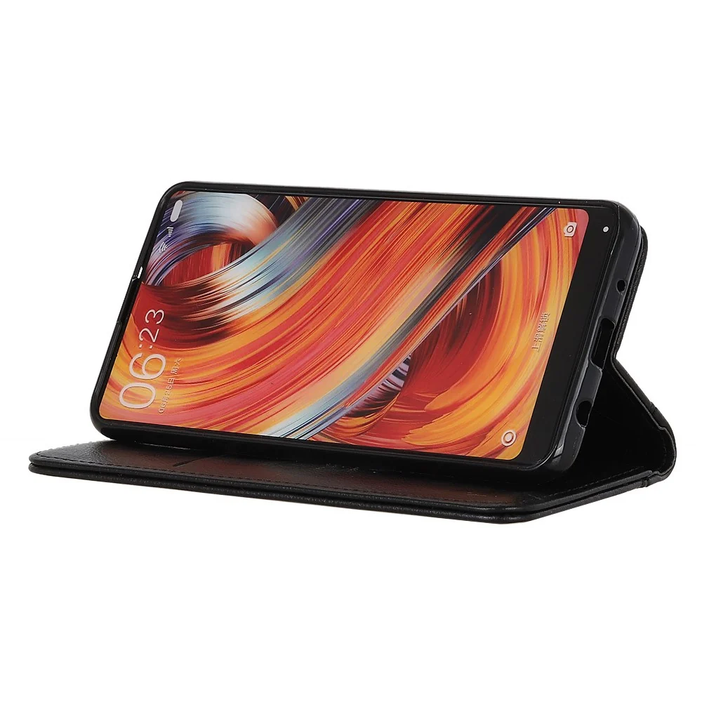 OnePlus Nord CE4 Lite 5G / Oppo K12x 5G Wallet-Hülle aus Spaltleder mit Litchi-Struktur - Schwarz