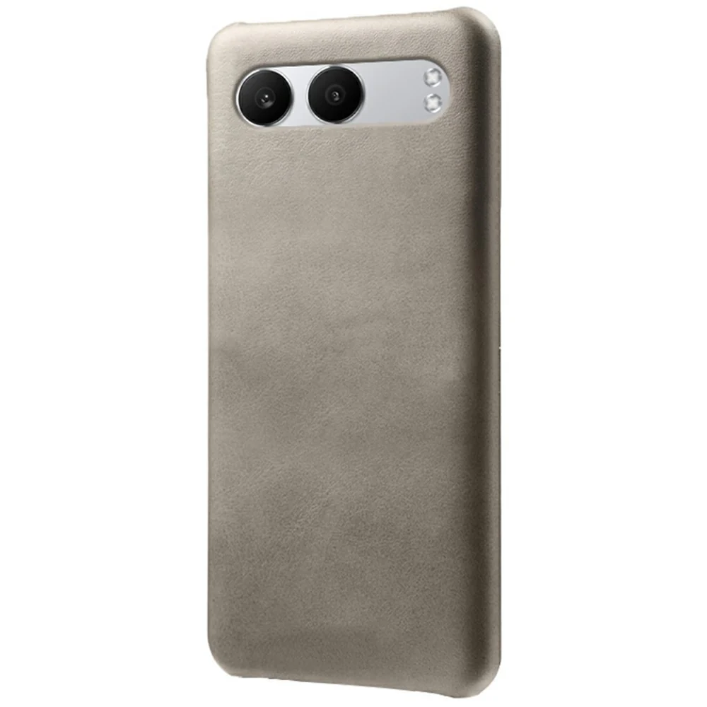 OnePlus Nord 4 Hülle aus veganem Leder mit Kalbsleder-Optik - stoßfeste Schutzhülle - Grau