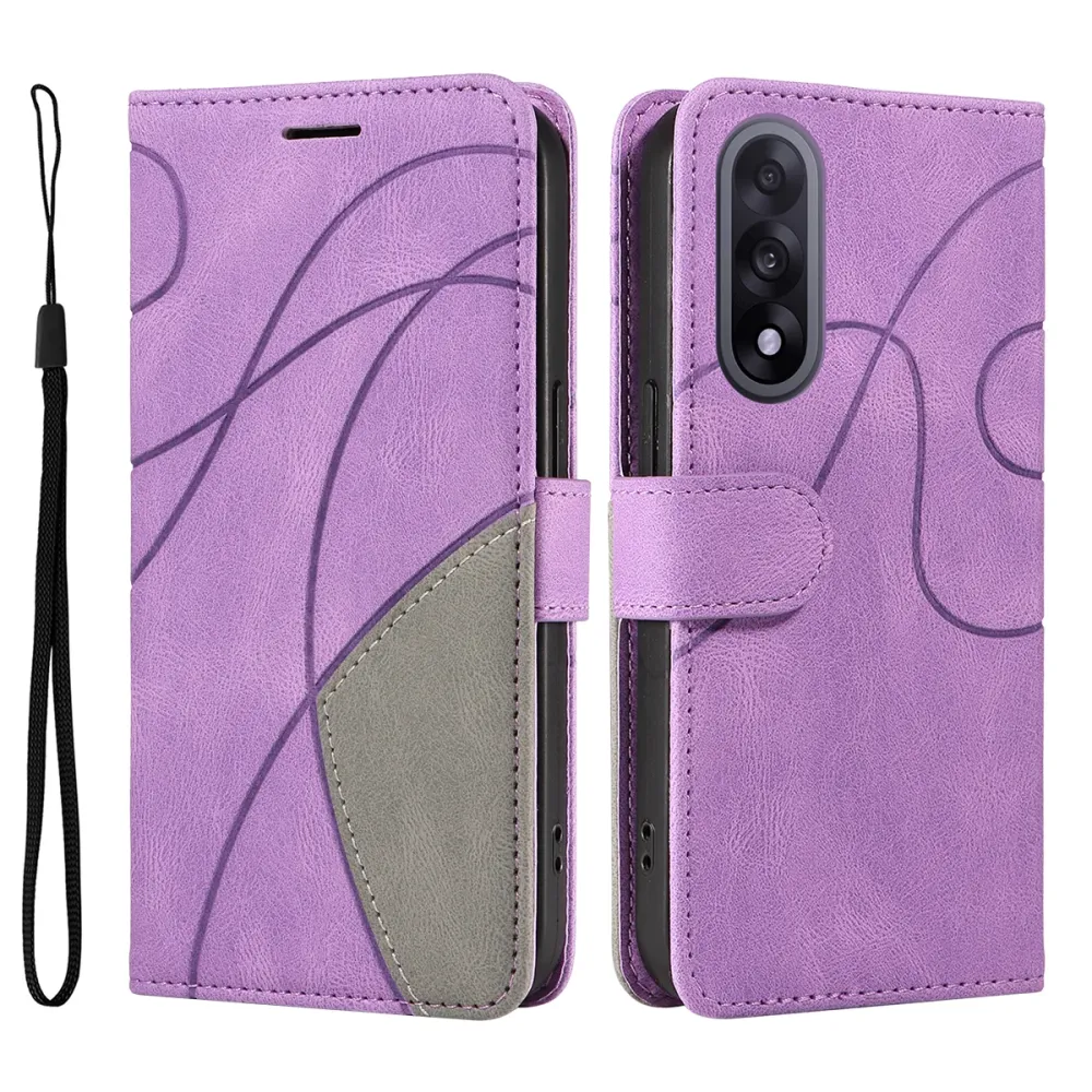 Strukturierte Ledertasche mit Gurt für OnePlus Nord 5 / OnePlus Ace 5 Ultra - Violett