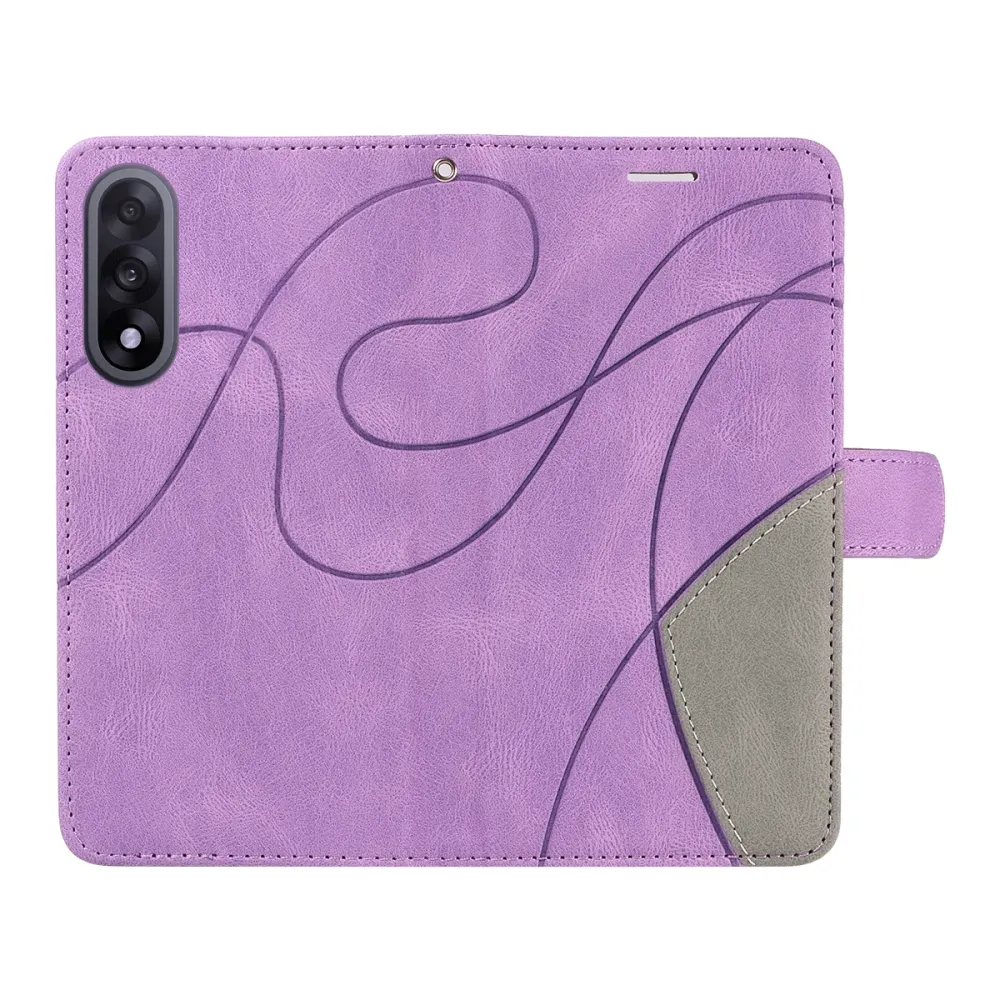 Strukturierte Ledertasche mit Gurt für OnePlus Nord 5 / OnePlus Ace 5 Ultra - Violett