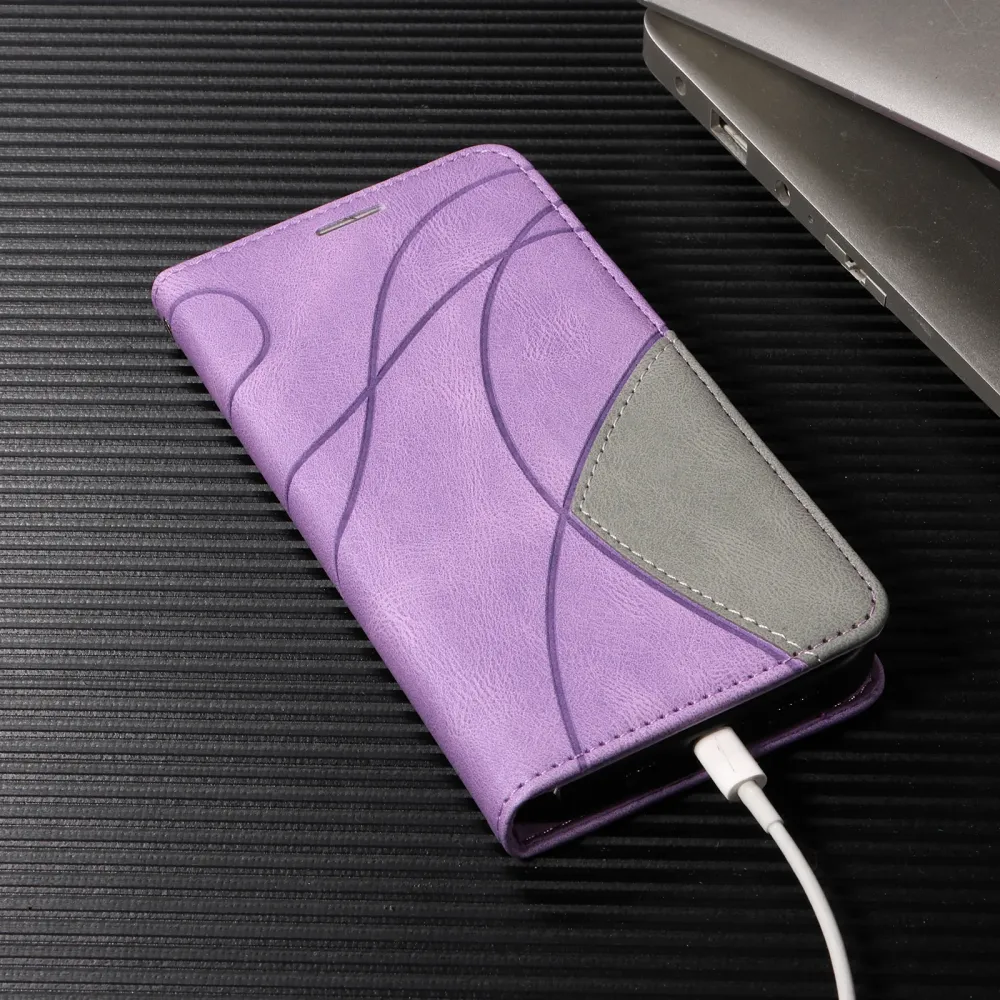 Strukturierte Ledertasche mit Gurt für OnePlus Nord 5 / OnePlus Ace 5 Ultra - Violett