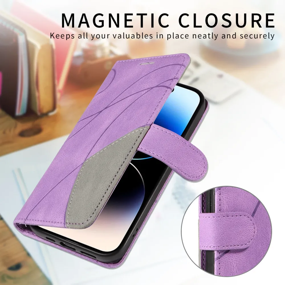 Strukturierte Ledertasche mit Gurt für OnePlus Nord 5 / OnePlus Ace 5 Ultra - Violett