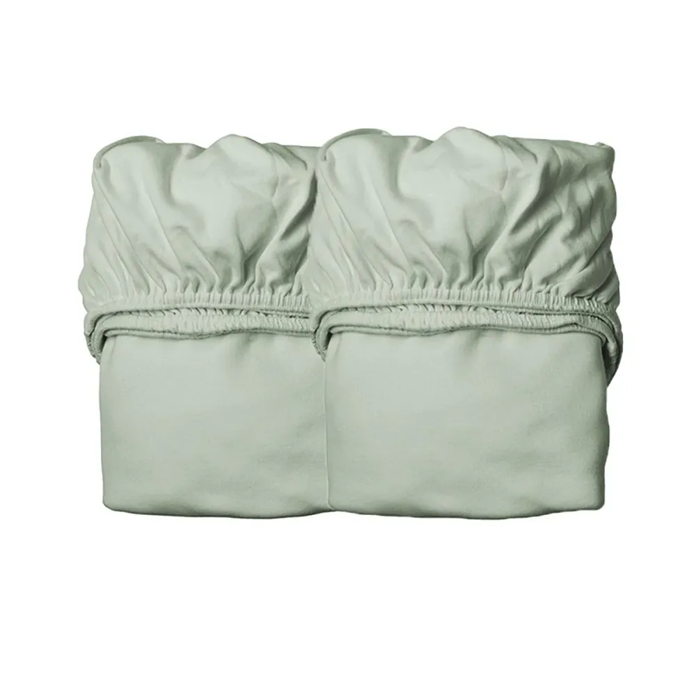 Leander Spannbettlaken für Juniorbett Organic, 2-Pack - Sage green