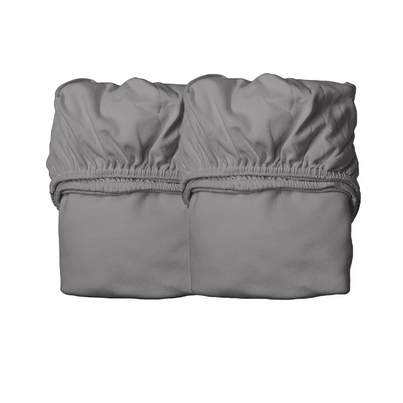 Leander Spannbettlaken für Juniorseng Organic, 2-er-Pack - Cool Grey