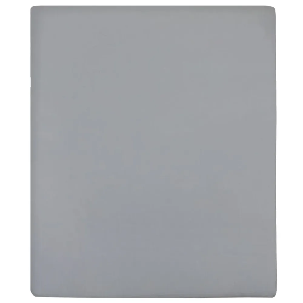 Spannbettlaken Jersey Grau 140x200 cm Baumwolle