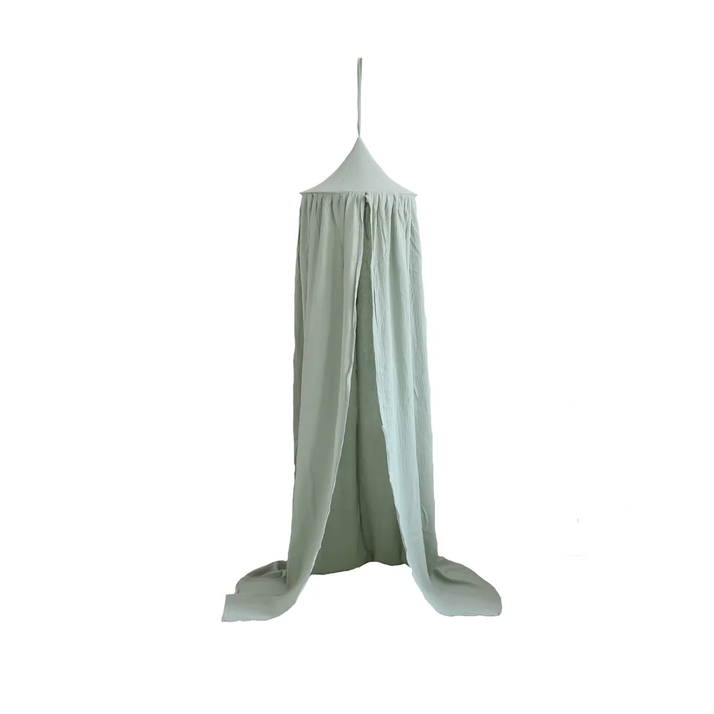 Betthimmel Baldachin aus Bio Baumwolle 240 cm, Mint