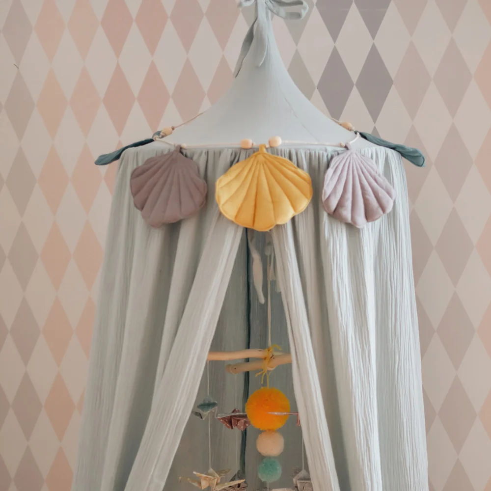 Betthimmel Baldachin aus Bio Baumwolle 240 cm, Mint