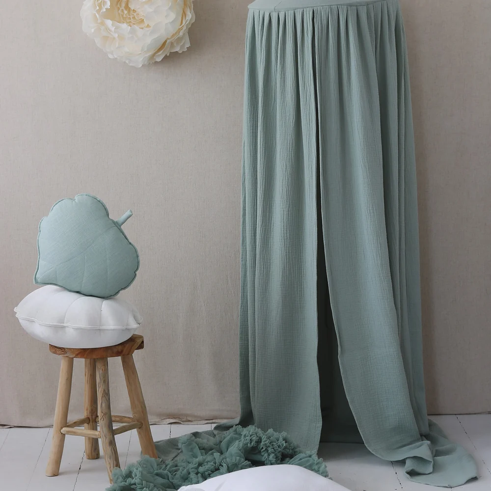 Betthimmel Baldachin aus Bio Baumwolle 240 cm, Mint