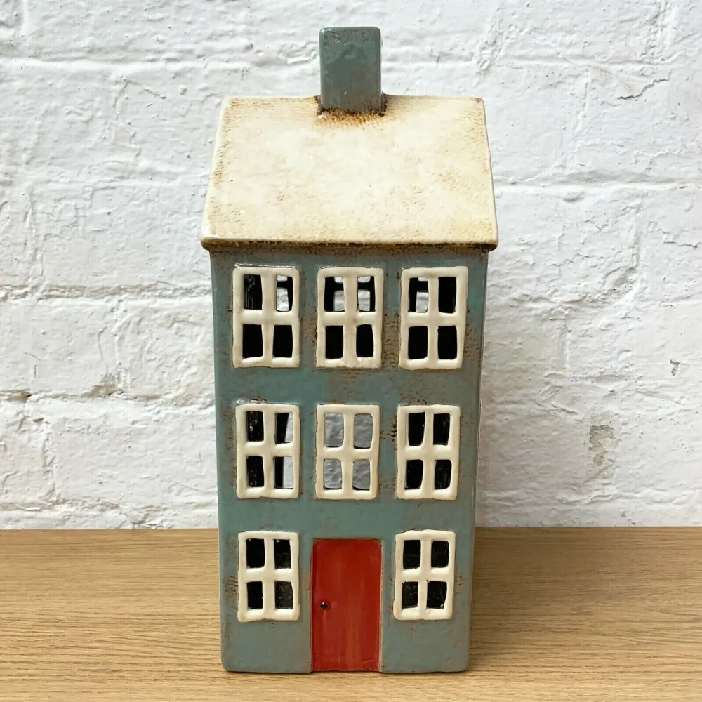 Large Grey House Tealight Holder Darthome Limited