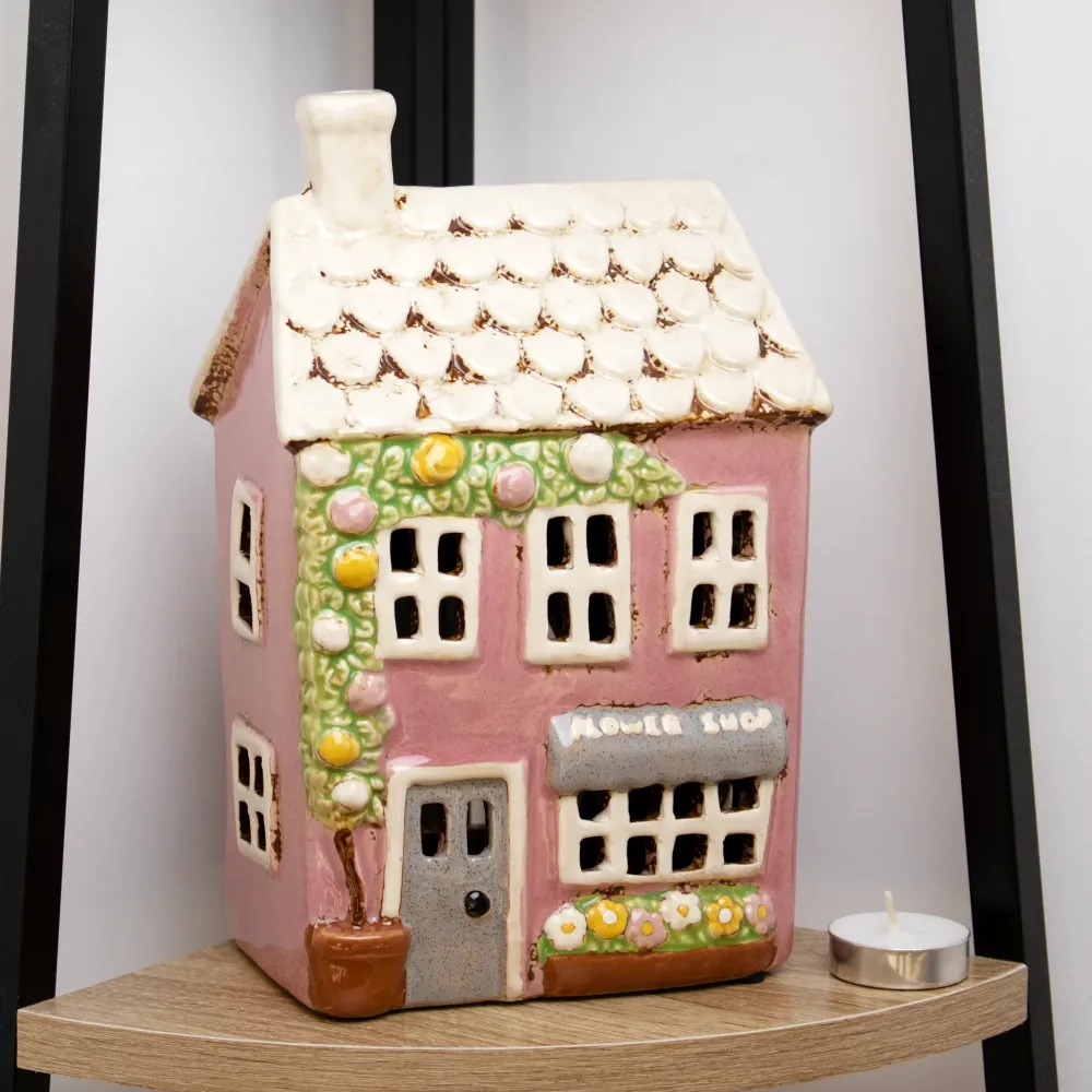 Pink Flower Shop Tealight Holder Darthome Limited